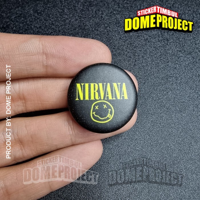 PIN PENITI NIRVANA BAND UKURAN 25MM BUTTON PIN AKSESORIS TAS PRIA