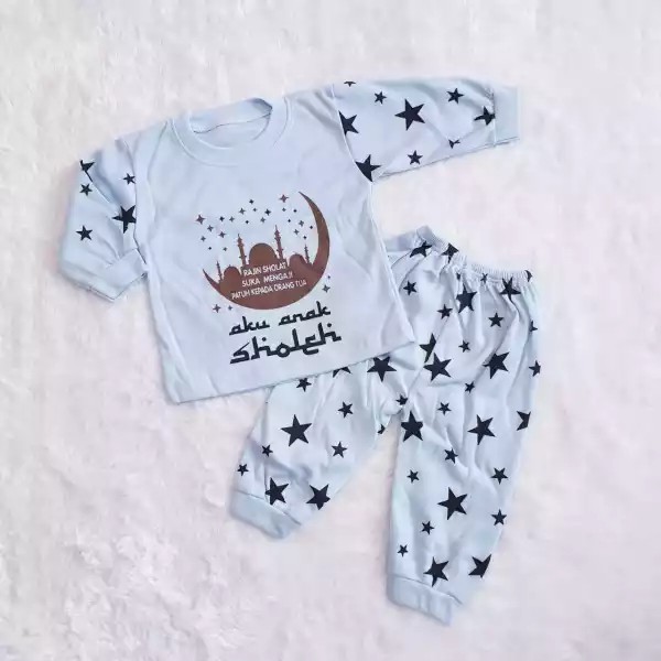 Baju Tidur Bayi Anak Soleh  / Piyama Bayi / Baju Tidur Anak / Piyama Murah / Baby Alicia