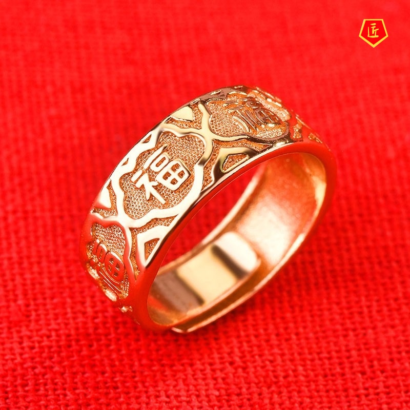 [Ready Stock]Elegant Golden Ring Temperament Personality