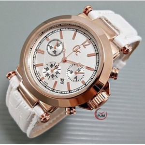 Jam Tangan Gc (Guess Collection) Chrono Kulit Putih/White - GC001