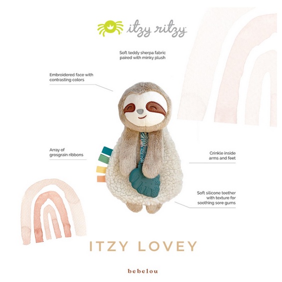 Itzy Ritzy LOVEY Plush And Silicone Teether Christmas Toy Mainan Boneka Bunny Koala Sloth Soft Lucu Gigitan Bayi Soother Gums