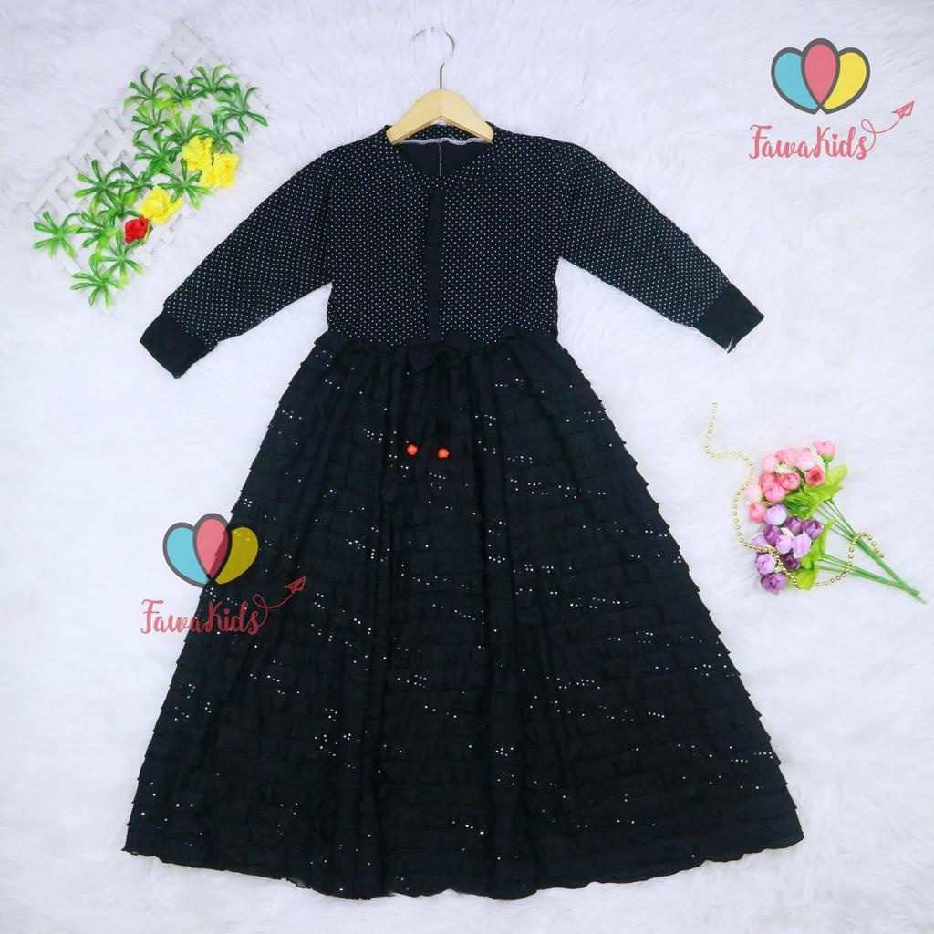 Gamis Ayumi 6-7 Tahun / Baju Anak Muslim Dress Panjang Ngaji Lengan Anak Perempuan Dres Syar’i