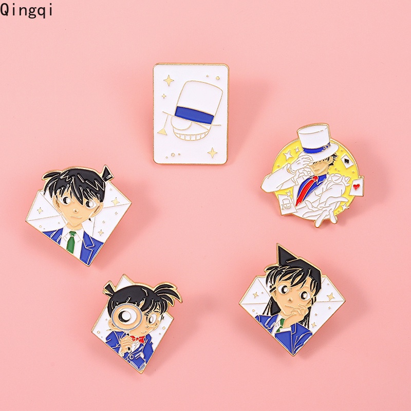 Bros Pin Enamel Desain Kartun Anime Detektif Conan Bahan Metal Gaya Jepang Untuk Fans