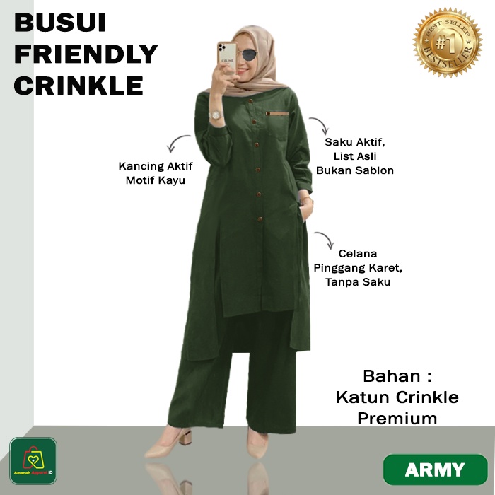 Setelan Baju Wanita Menyusui BUSUI FRIENDLY CRINKLE Bahan Katun Premium JUMBO BIG SIZE XL - XXL / 28695-28699