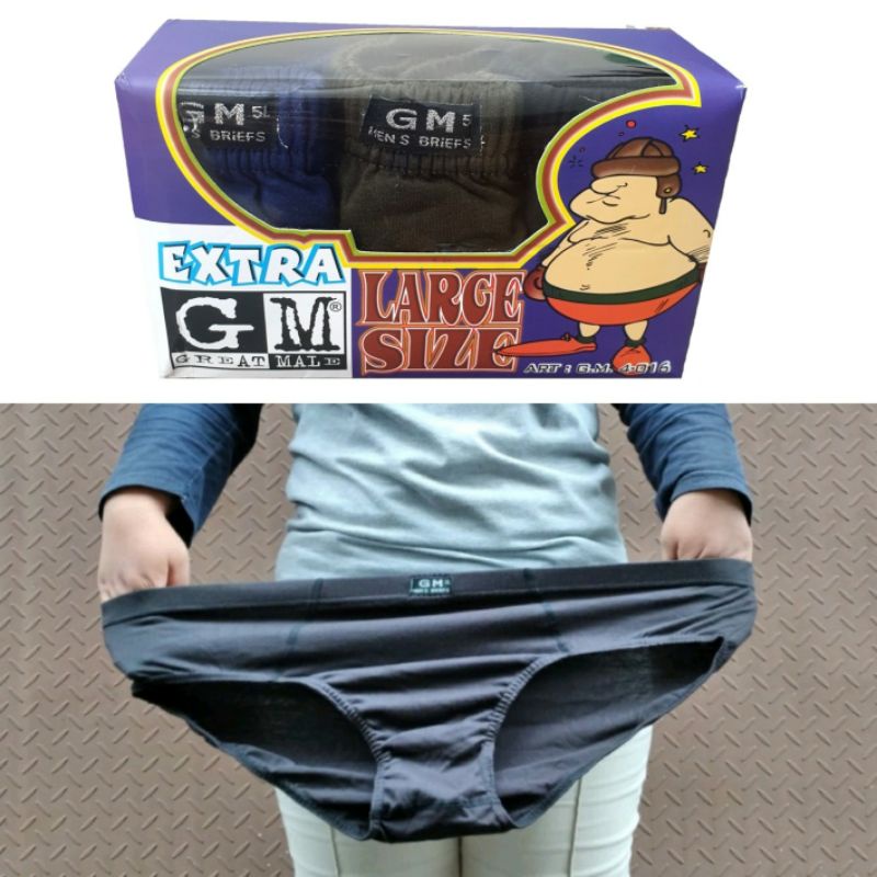 Celana Dalam Pria isi 3 GM SUPER JUMBO EXTRA LARGE SIZE Super Jumbo 5L, 4L, 3L | Great Male Big Size | CD Big Size