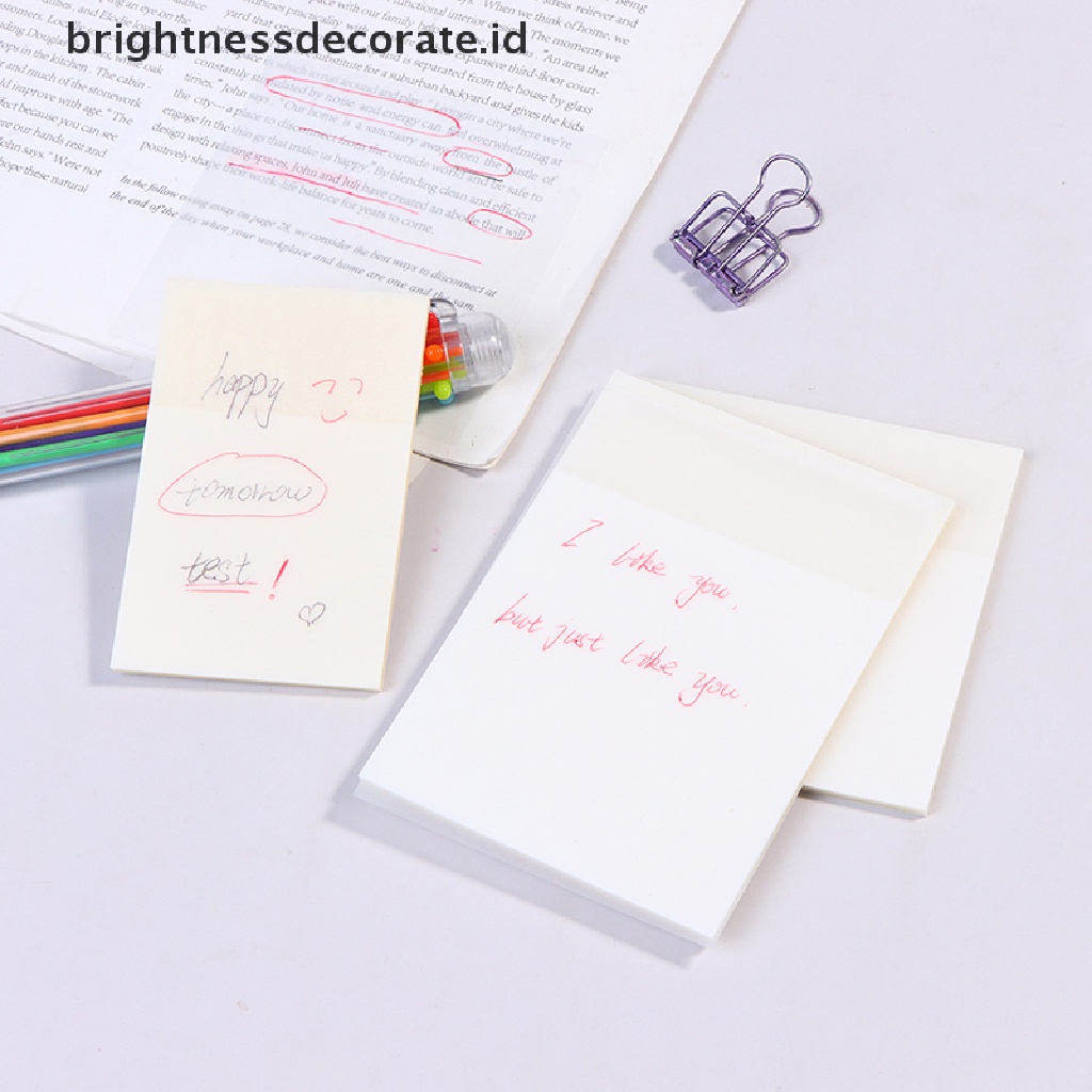 50 Lembar Sticky Notes Transparan Anti Air