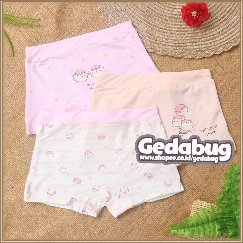 6 Pcs Boxer Anak Sorex MA 552 | CD Celana Dalam Remaja Perempuan Super Soft | Gedabug