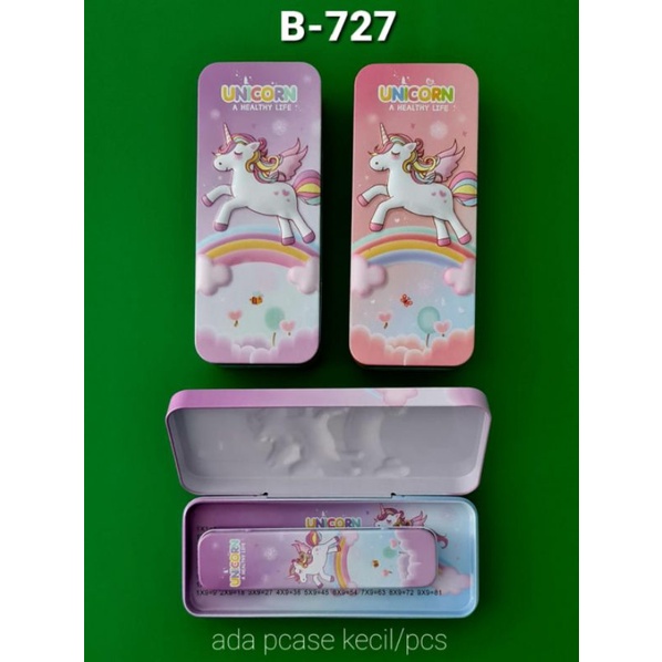 

1 buah Kotak Pensil Unicorn B-727 / Tempat Pensil Kaleng Unicorn motif perempuan