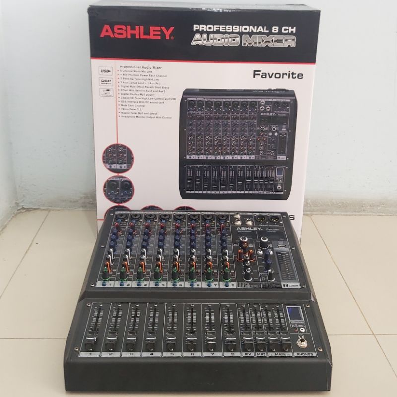(BISA COD) Mixer ASHLEY Favourite 8 Channel Reverb 99 Display Bluetooth