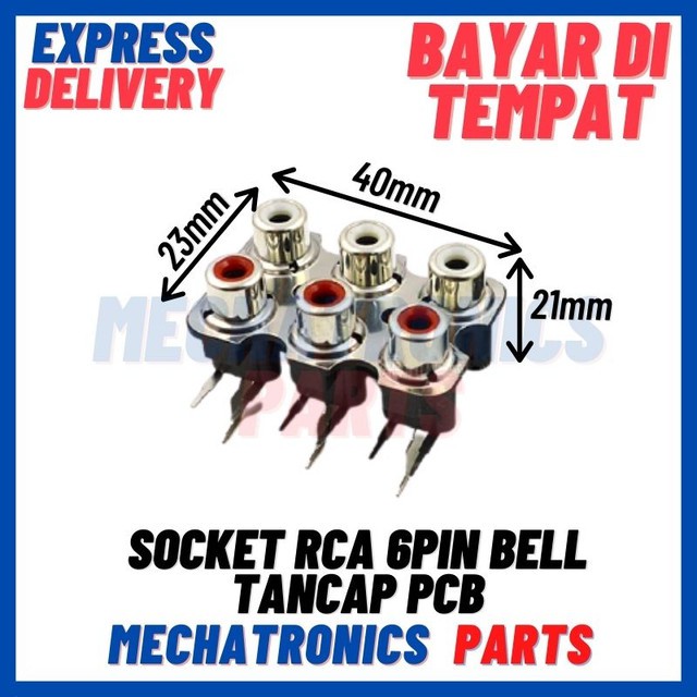 [SOC-9061] SOCKET RCA 6PIN BELL TANCAP PCB