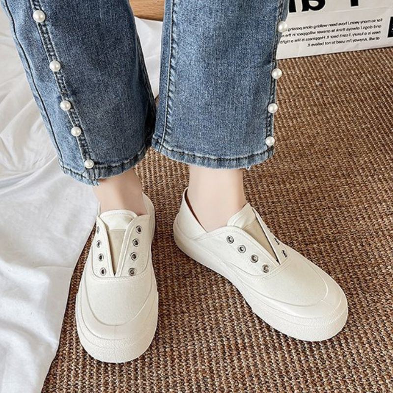 8092 Sepatu Canvas Wanita Putih Fashion Korea Sneakers Import Cewek Kanvas