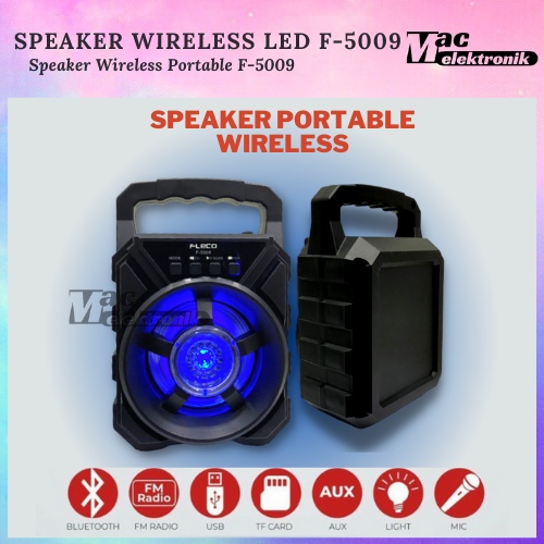 Speaker Bluetooth portable ORI fleco 3 inch support Radio Fm, bluetooth, Wireless, Led, usb, mmc micro sd. Speaker Bluetooth Portable 3&quot; type 5009