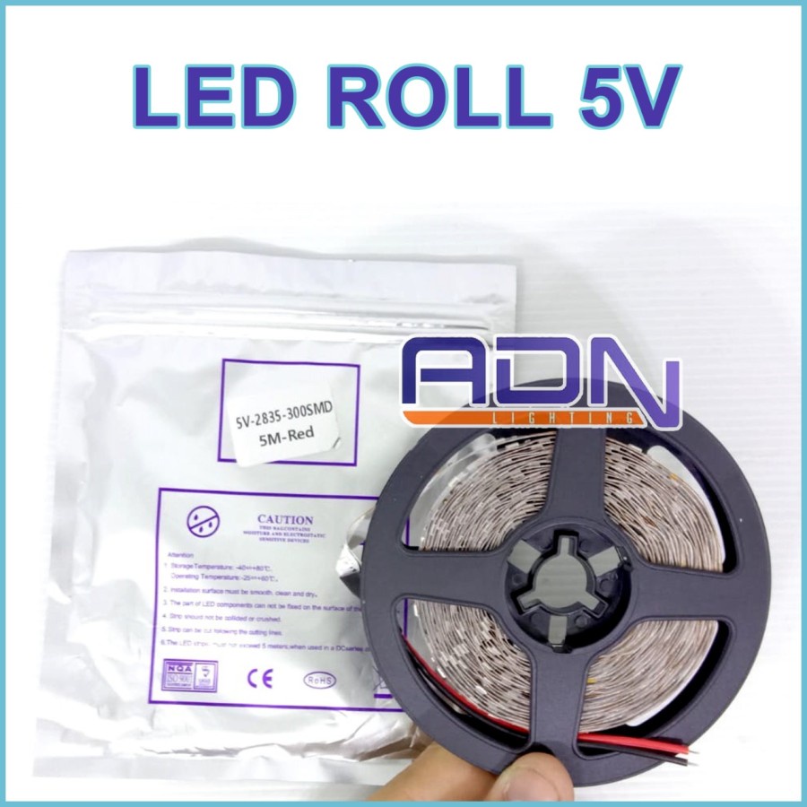 LED Strip Roll 2835 DC 5V USB 5 VOLT ADN PER 50cm