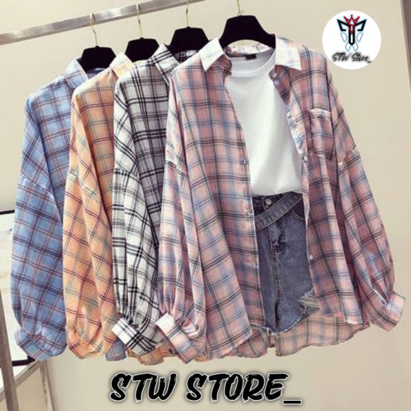 KEMEJA BATWING/KEMEJA TAMARA BATWING/KEMEJA FLANEL OVERSIZE