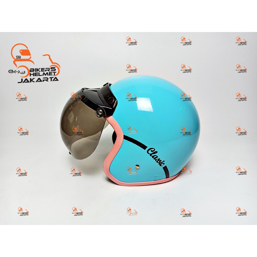 BOGO HELM CLASSIC TOSCA GLOSS HALF FACE MURAH SNI KEKINIAN SODA ROSSA