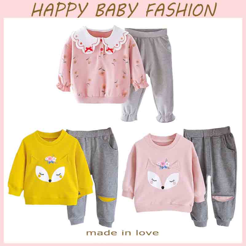 【Happy Baby】0-4 Tahun Setelan Anak Perempuan Baju Setelan Sweater Pony  WY01