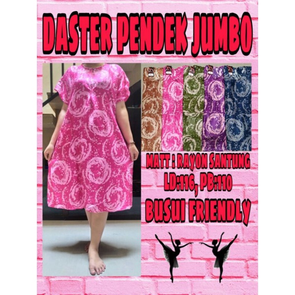 (1kg muat 6pcs) daster pendek motif karakter/daster jumbo busui resleting/ dress wanita