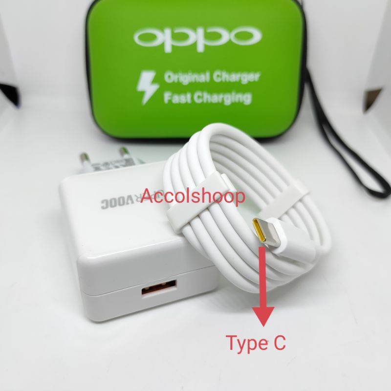 Charger Oppo / Original Charger Fast Charging 4A USB Tipe C - Type C Plus Dompet Charger