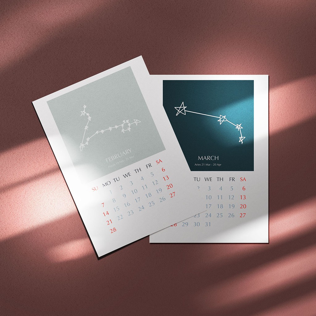 Calendar Aesthetic Zodiac Kalendar Zodiak Estetik Kalender Shopee Indonesia