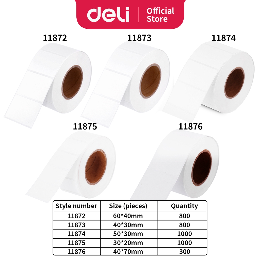

Deli Thermal Label Paper / Kertas Label Thermal Warna Putih, Ramah Lingkungan 300-1000 lembar 1187X
