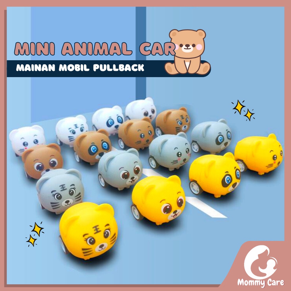 MOMMYCARE MAINAN ANAK MINI PULLBACK RUNNER CAR KARAKTER HEWAN / MAINAN KARTUN MOBIL ANAK / MINI PULLBACK CAR