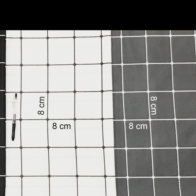 KAIN SPREI bahan Mikrotex Motif KOTAK Hitam Putih Abu Biru 8 cm