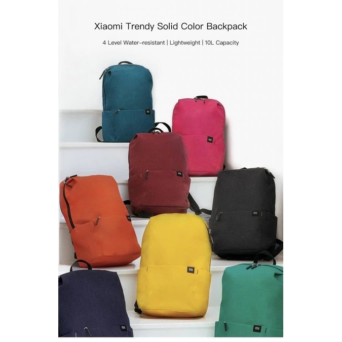 Trendy Solid Color Lightweight Water-resistant Backpack Tas sekolah Gendong Bag