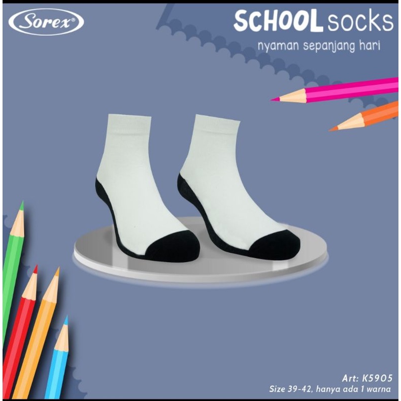 Kaos kaki anak sekolah Sorex K5905 uk sepatu 39-42
