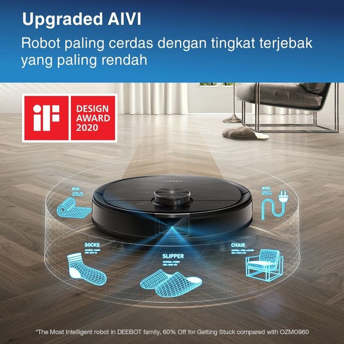 DEEBOT OZMO T8 AIVI Robot Vacuum Mopping Mapping Multi-Floor Vakum Pel