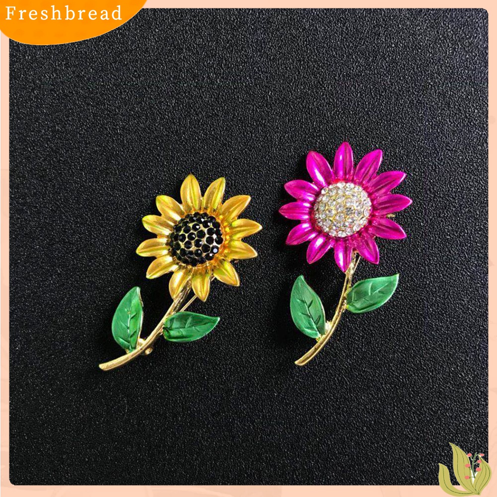 [ TERLARIS]Women Fashion Rhinestone Jewelry Gift Clothes Badge Decor Sunflower Brooch Pin