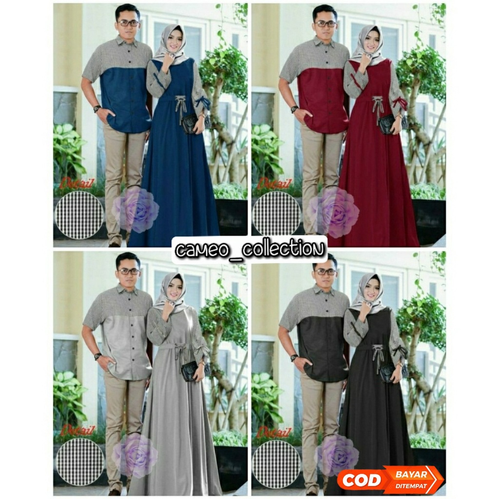 ( COD ) COUPLE ULUWATU 2IN1 BAJU COUPLE KATUN BAJU MUSLIM COUPLE BAJU PASANGAN BAJU KONDANGAN COUPLE