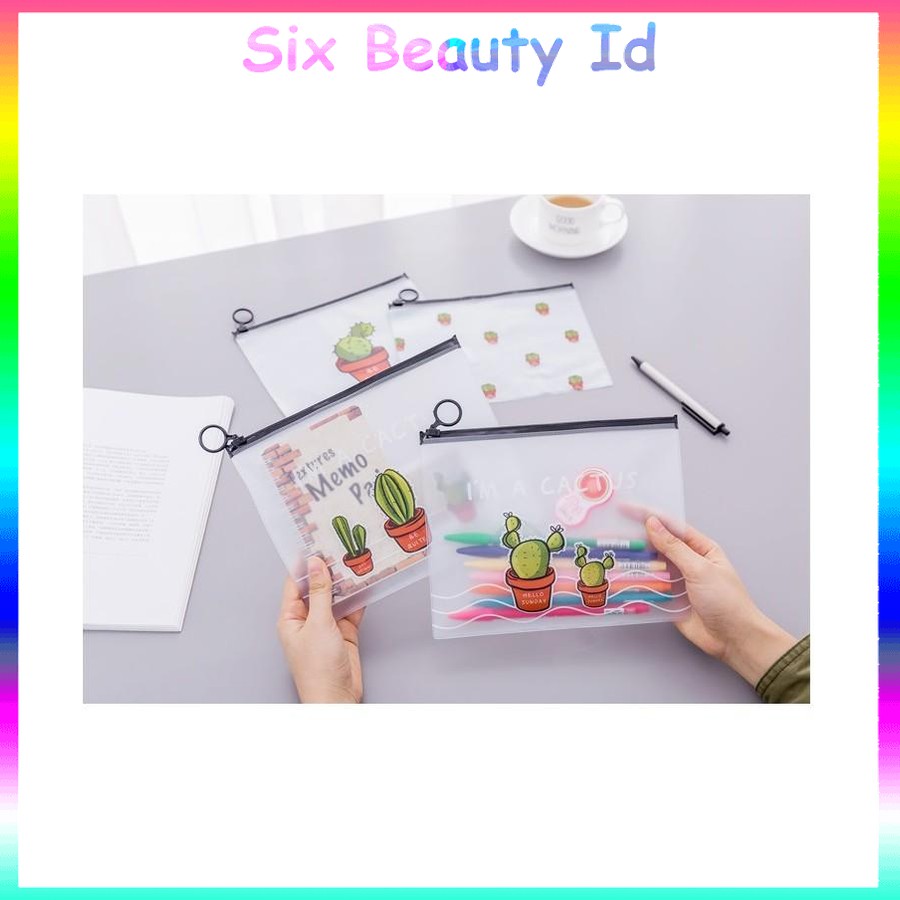 

PF02 Korean Castus PVC Transparant Stationery A5 File Folder- Tempat Pensil / Tempat Kosmetik