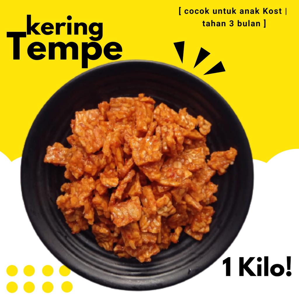 

Lauk Siap Saji - Kering Tempe / TempeKering / Tempe Orek Kering Pedas Manis Balado 1 Kilo 1Kg