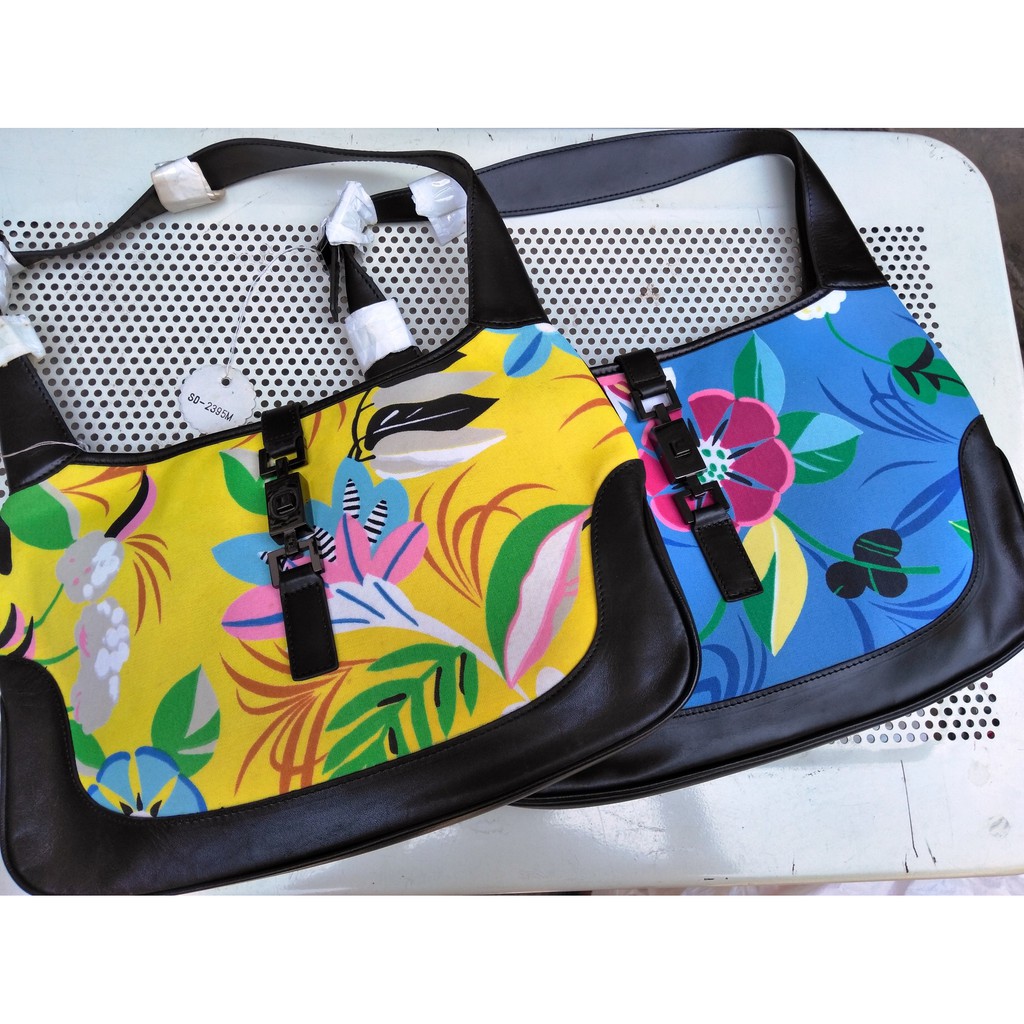 Tas Wanita Floral Summer Motif Bunga (kuning/biru)