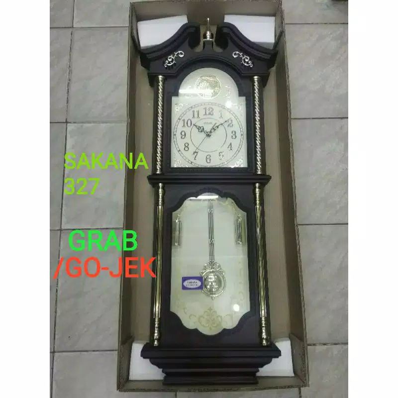 Jam Dinding klasik bandul bunyi melodi bell besar SAKANA 327 95cm x 37cm