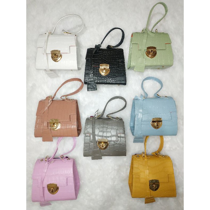 TAS FASHION WANITA / CEWEK MINI CROCO CD MULTIFUNGSI TALI PENDEK PANJANG SELEMPANG