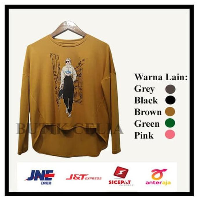 KAOS LENGAN PANJANG WANITA SUPREME MURAH KUALITAS BAGUS NYAMAN