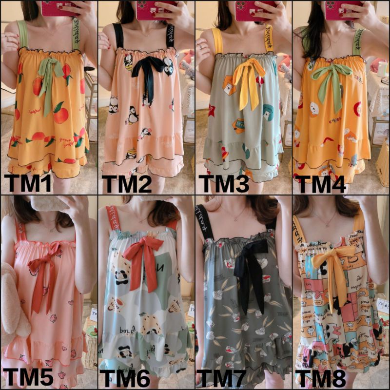 Set baju tidur sexy motif - Tanktop motif wanita sexy