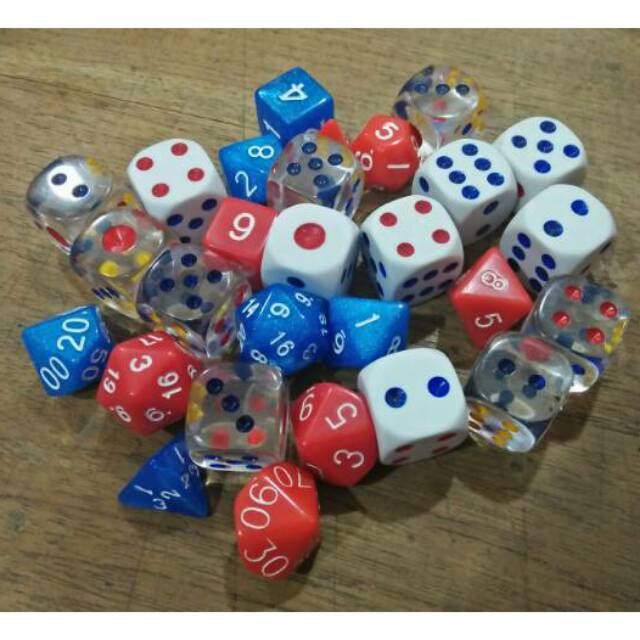 Dadu putih dadu bening ukuran 1.7cm ready siap kirim