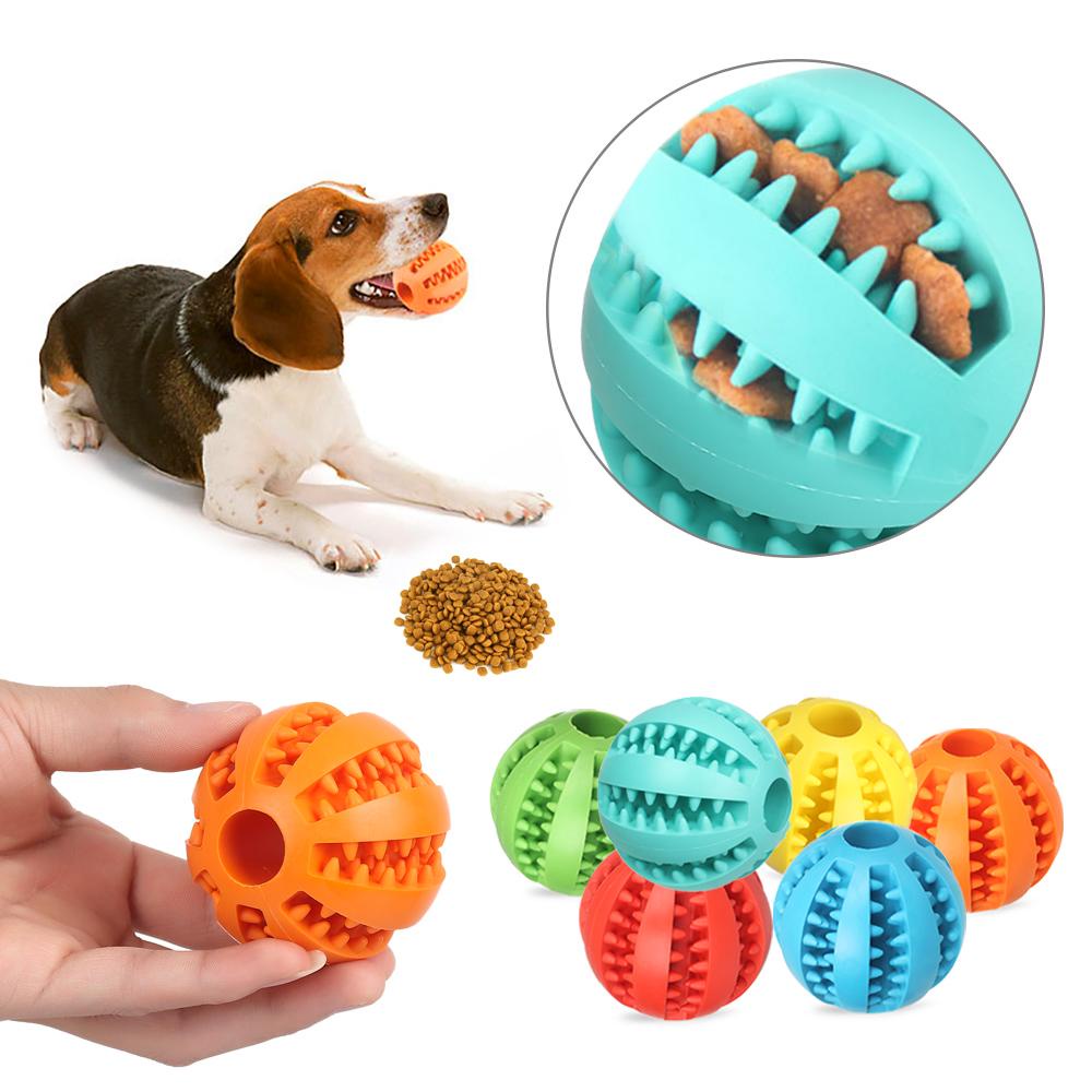 Solighter5/6cm Dispenser Makanan Elastisitas Bola Karet Tangguh-Treat Ball Mainan Bermain Anak Anjing