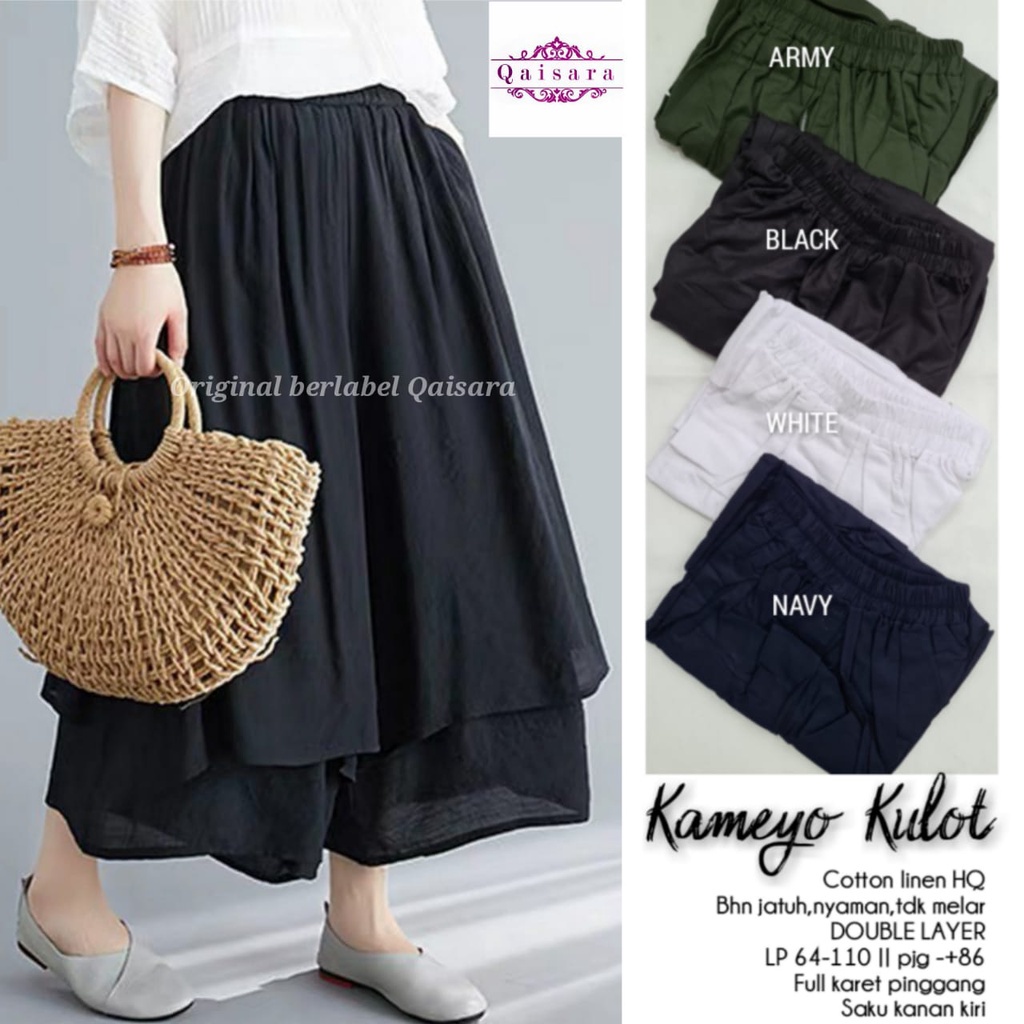 Kameyo Pants - Celana Kulot Linen Dua Layer (KOREAN PANTS)