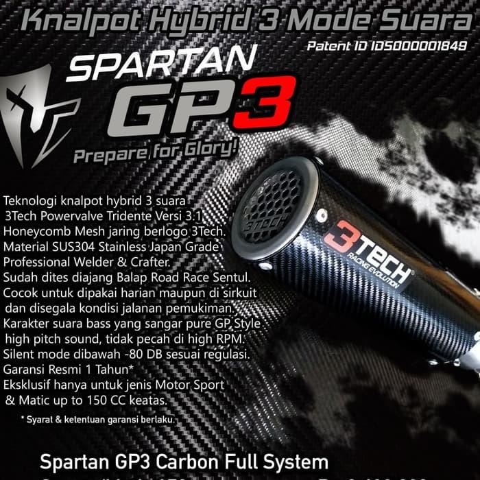 *Otomotif* Knalpot Hybrid 3 Suara Spartan GP3 Carbon Fullsystem Kawasaki ER6N/F