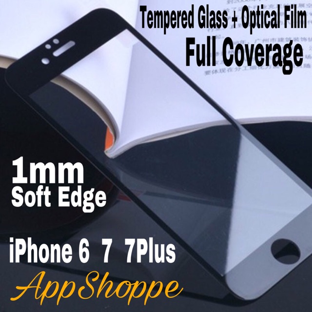 Tempered Glass with Optical Film Soft Edge FULL COVER iPhone 6 6s 7 7Plus