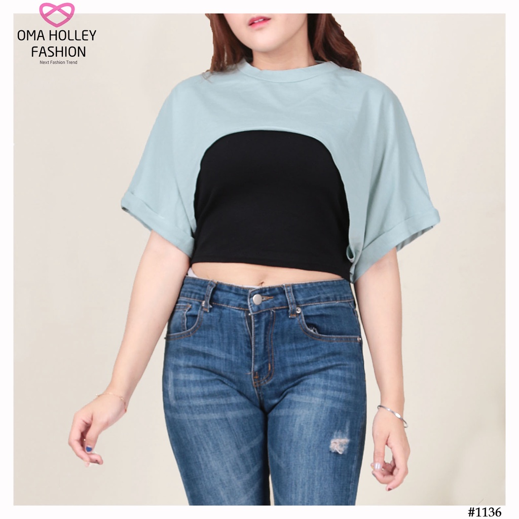 (COD)OH Fashion Sunny tee Korean Crop Top (Berska) #1136