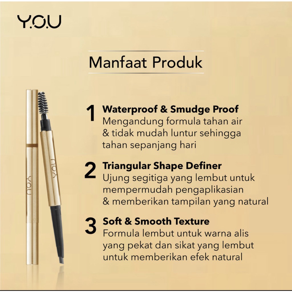 YOU The Gold One Dual Eyebrow Matic | Pensil Alis Makeup Waterproof