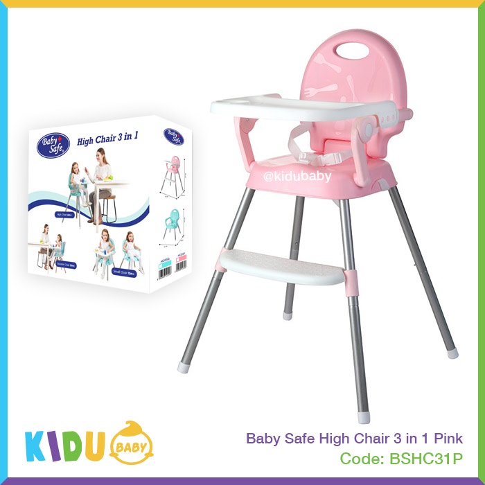 Baby Safe High Chair 3 in 1 Kursi Makan Bayi dan Anak Seat Bayi Kidu Baby