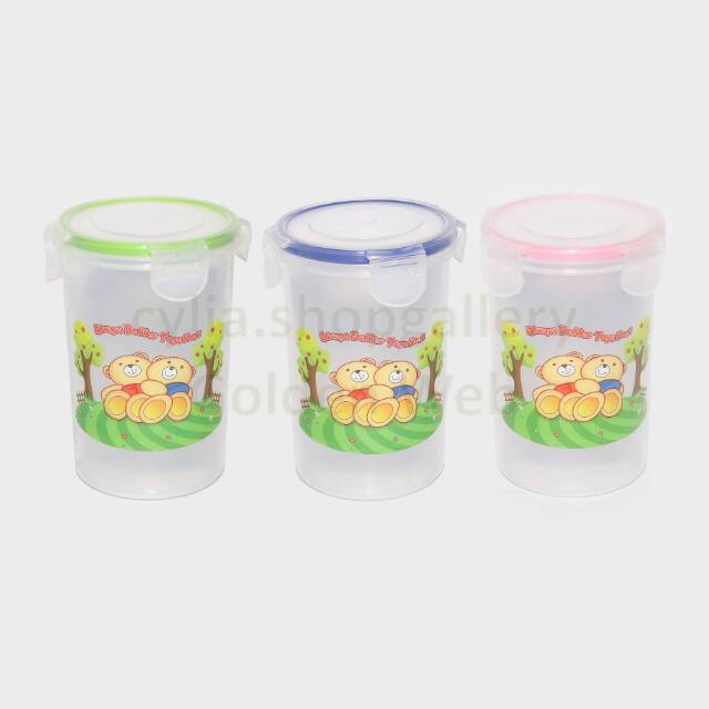 Gelas tutup anak/tupperware/botol minum anak/toples  tutup bening/botol biggy