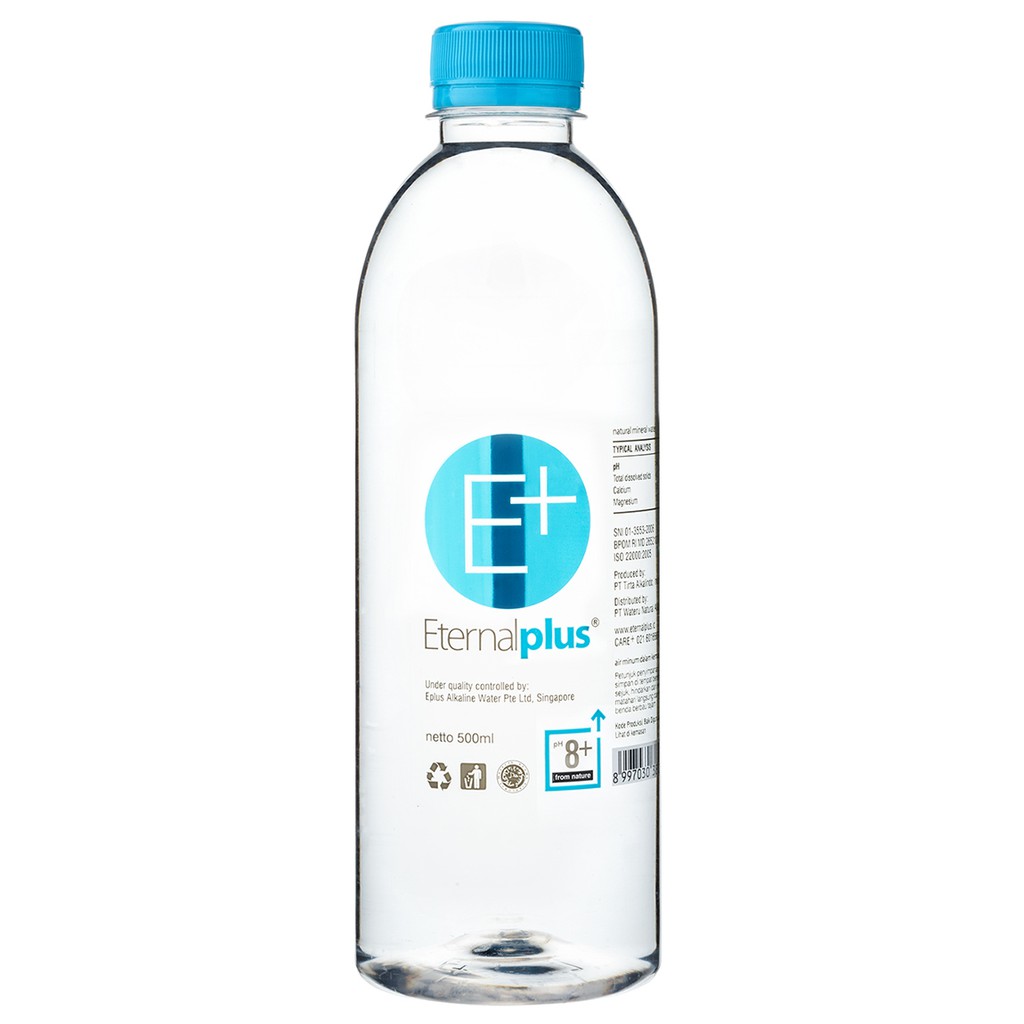 Air Mineral Eternal Plus (EPlus) Alkaline PH8 water 500 Ml - 1 Box