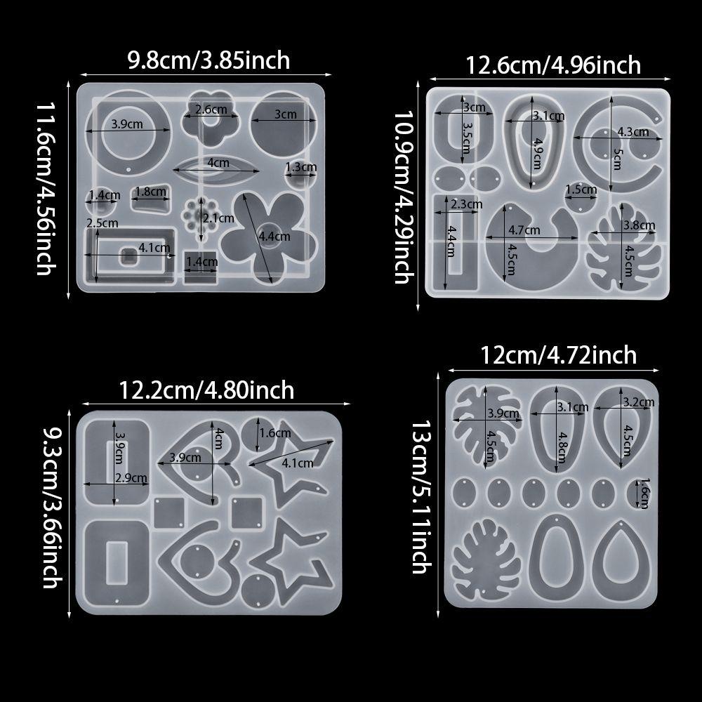 Solighter Anting Cetakan Resin Lem Tetes Transparan Gantungan Kunci Kalung Cetakan Silikon