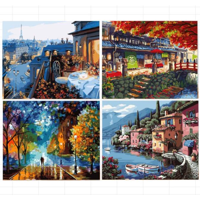 

DIY set painting by numbers canvas lukisan lukis painting number type3